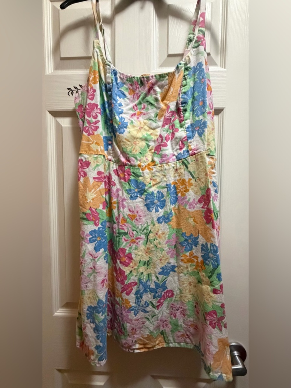 Old Navy Pastel Floral Smocked Top in Pink, Green & Orange